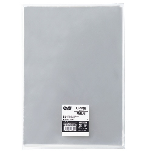 TANOSEE OPP袋 フラット 角2 240×332mm 1000枚/箱（ご注文単位1箱）【直送品】