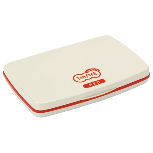 TANOSEE スタンプ台 中形 赤 1個(ご注文単位1個)【直送品】