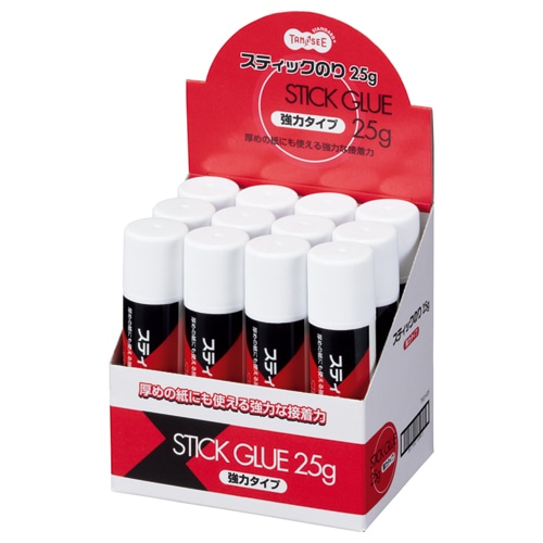 TANOSEE スティックのり 強力タイプ 25g 12本/セット(ご注文単位1セット)【直送品】
