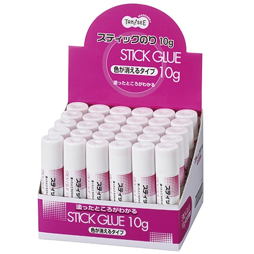 TANOSEE スティックのり 色が消えるタイプ 10g 30本/セット(ご注文単位1セット)【直送品】