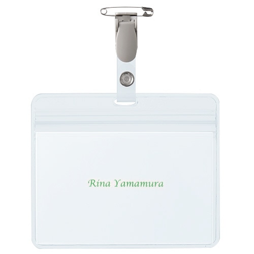 TANOSEE タッグ名札 チャック付 大 安全ピン・クリップ両用型 10個/袋（ご注文単位1袋）【直送品】