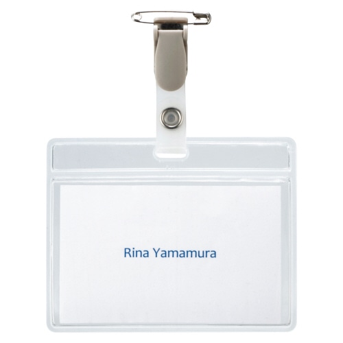 TANOSEE タッグ名札 チャック無 安全ピン・クリップ両用型 10個/袋（ご注文単位1袋）【直送品】