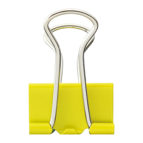 TANOSEE ダブルクリップ 小 口幅19mm イエロー 10個/箱(ご注文単位1箱)【直送品】