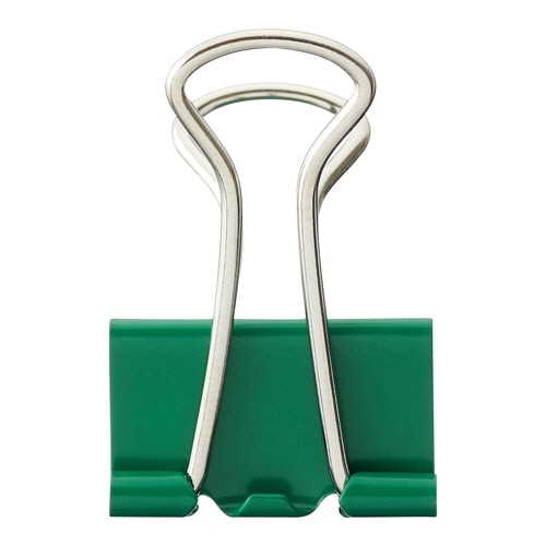 TANOSEE ダブルクリップ 小 口幅19mm グリーン 10個/箱(ご注文単位1箱)【直送品】