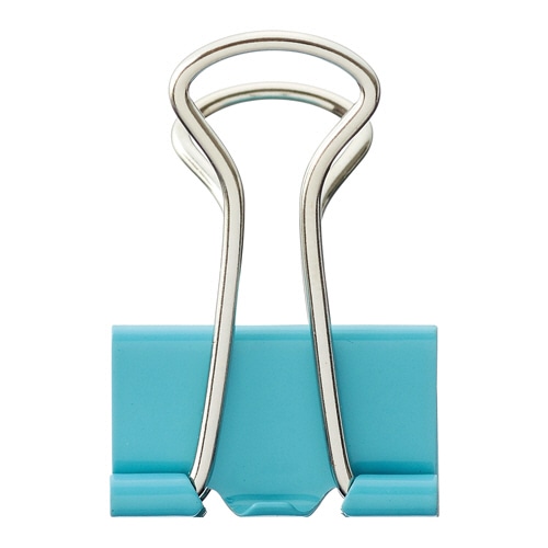 TANOSEE ダブルクリップ 小 口幅19mm ペールブルー 10個/箱(ご注文単位1箱)【直送品】