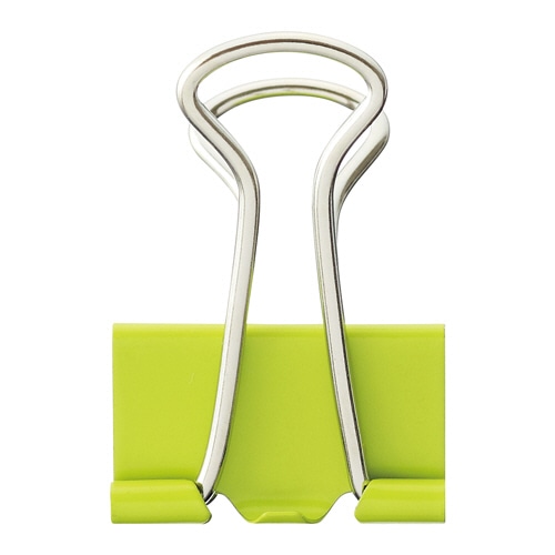 TANOSEE ダブルクリップ 小 口幅19mm ライトグリーン 10個/箱(ご注文単位1箱)【直送品】
