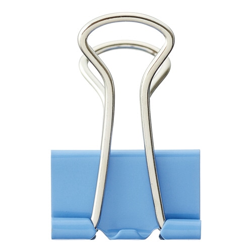 TANOSEE ダブルクリップ 小 口幅19mm ライトブルー 10個/箱(ご注文単位1箱)【直送品】