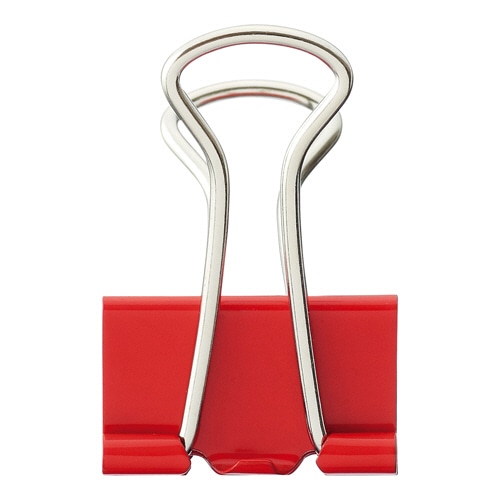 TANOSEE ダブルクリップ 小 口幅19mm レッド 10個/箱（ご注文単位1箱）【直送品】