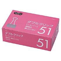 TANOSEE ダブルクリップ 超特大 口幅51mm シルバー 10個/箱(ご注文単位1箱)【直送品】