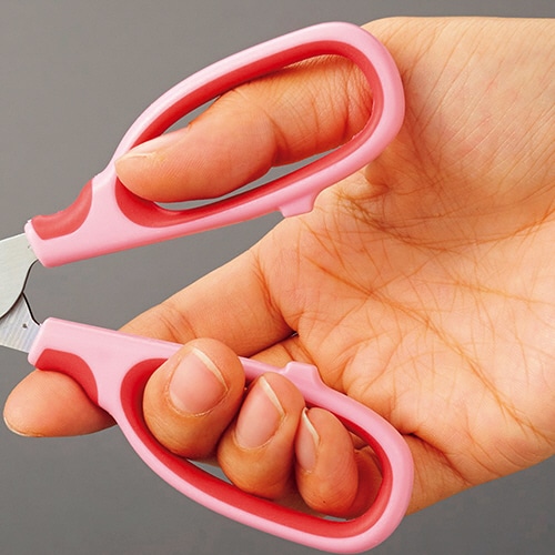 TANOSEE はさみ 刃先先丸 刃渡り65mm ピンク 10本/セット(ご注文単位1セット)【直送品】