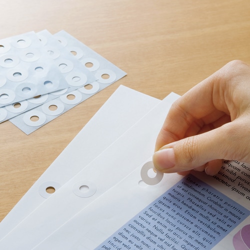 TANOSEE パンチシール 外径14.5mm 透明 業務用パック 2800片/袋(ご注文単位1袋)【直送品】