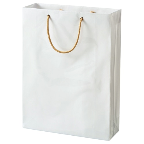 TANOSEE ビニールカバー付手提袋 M ヨコ330×タテ440×マチ幅110mm 白無地 10枚/袋(ご注文単位1袋)【直送品】