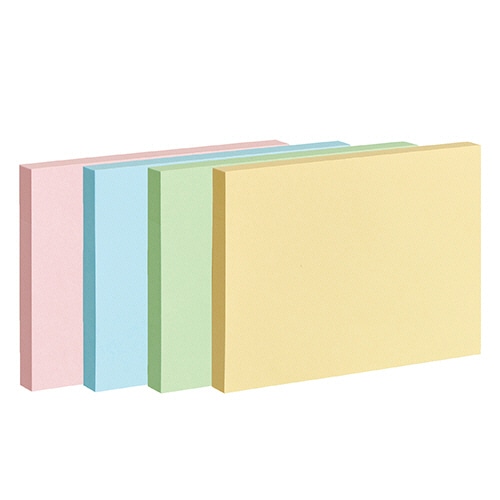 TANOSEE ふせん 75×100mm 4色混色 10冊/袋（ご注文単位1袋）【直送品】