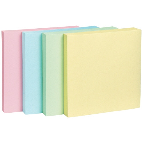 TANOSEE ふせん 75×75mm 4色混色 50冊/箱(ご注文単位1箱)【直送品】