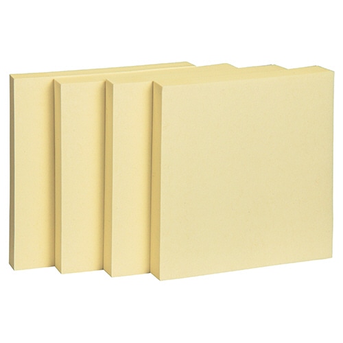 TANOSEE ふせん 75×75mm イエロー 10冊/袋（ご注文単位1袋）【直送品】