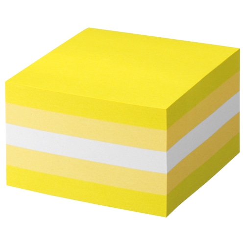TANOSEE ふせん カラーブロック 75×75mm パステルイエロー 1冊(ご注文単位1冊)【直送品】