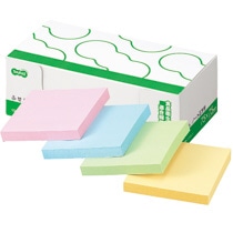 TANOSEE ふせん ノート正方形 75×75mm 4色 10冊/袋（ご注文単位1袋）【直送品】