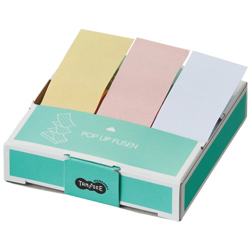 TANOSEE ポップアップふせん 紙箱付 75×25mm 3冊/箱(ご注文単位1箱)【直送品】