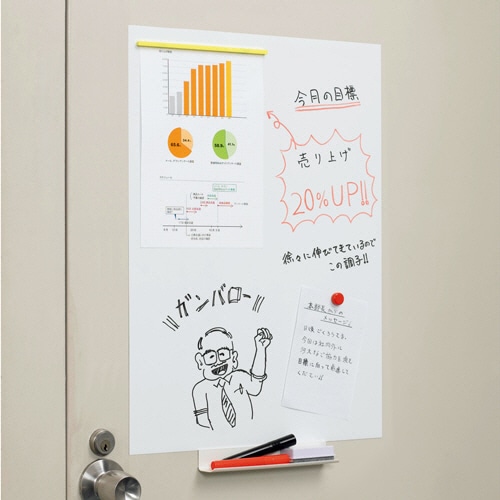 TANOSEE ホワイトボードシート スリムタイプ 1800×900mm 1枚（ご注文単位1枚）【直送品】