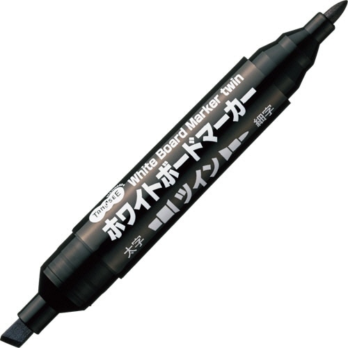 TANOSEE ホワイトボードマーカー ツイン 黒 10本/セット（ご注文単位1セット）【直送品】