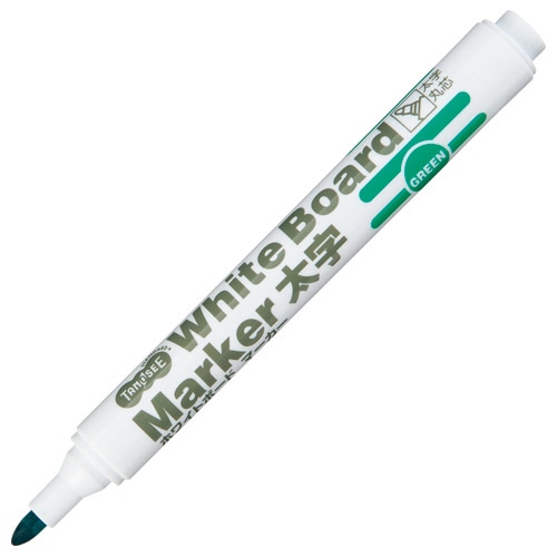 TANOSEE ホワイトボードマーカー 太字丸芯 緑 12本/セット（ご注文単位1セット）【直送品】