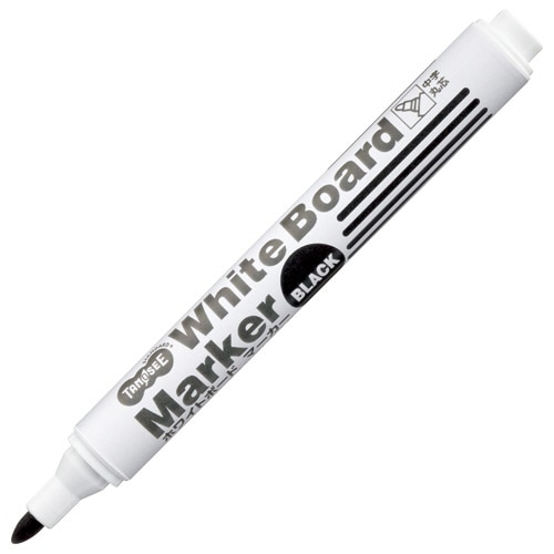 TANOSEE ホワイトボードマーカー 中字丸芯 黒 12本/セット(ご注文単位1セット)【直送品】