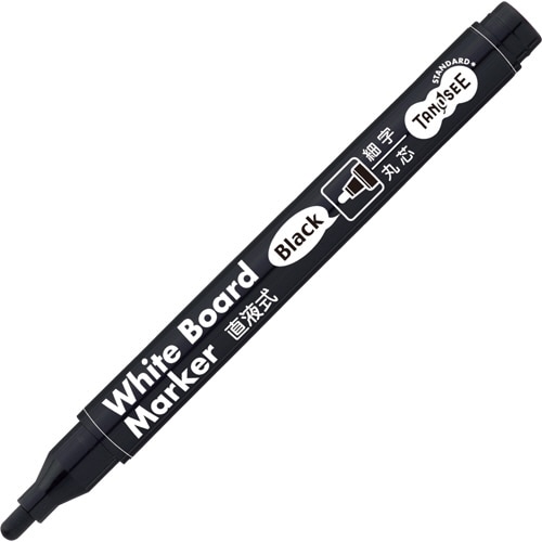 TANOSEE ホワイトボードマーカーキャップ式 マグネット付 細字丸芯 黒 1本（ご注文単位1本）【直送品】