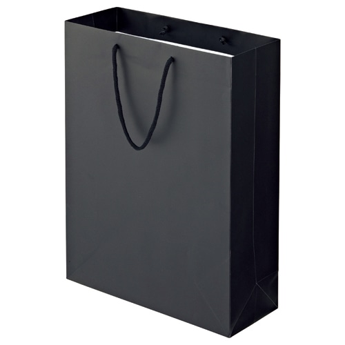 TANOSEE マットコート手提袋 LL ヨコ380×タテ500×マチ幅150mm ブラック 10枚/袋(ご注文単位1袋)【直送品】