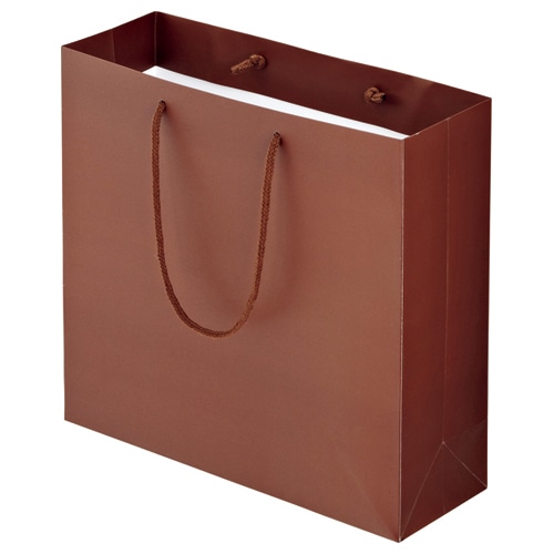 TANOSEE マットコート手提袋 M ヨコ320×タテ300×マチ幅110mm ブラウン 10枚/袋(ご注文単位1袋)【直送品】