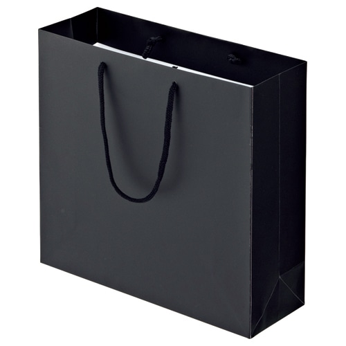TANOSEE マットコート手提袋 M ヨコ320×タテ300×マチ幅110mm ブラック 10枚/袋(ご注文単位1袋)【直送品】