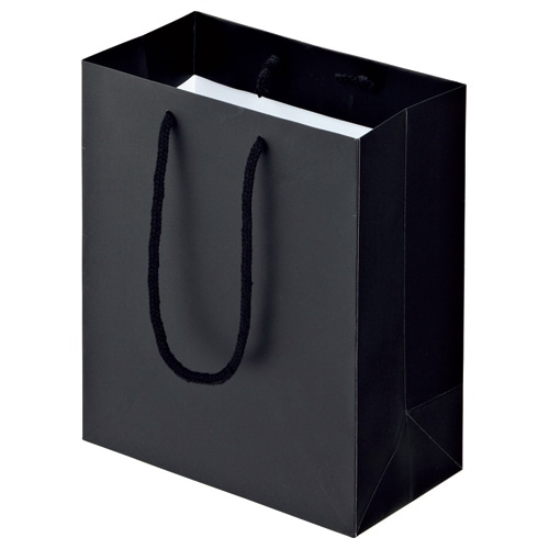 TANOSEE マットコート手提袋 S ヨコ220×タテ260×マチ幅120mm ブラック 10枚/袋(ご注文単位1袋)【直送品】