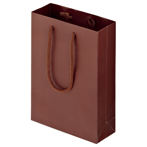 TANOSEE マットコート手提袋 SS ヨコ180×タテ250×マチ幅70mm ブラウン 10枚/袋(ご注文単位1袋)【直送品】