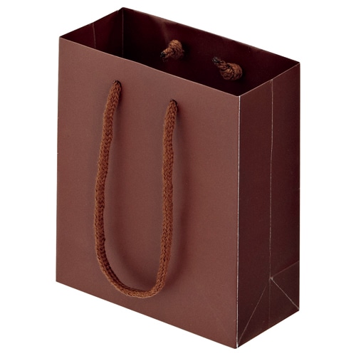 TANOSEE マットコート手提袋 ミニ ヨコ150×タテ170×マチ幅70mm ブラウン 10枚/袋(ご注文単位1袋)【直送品】