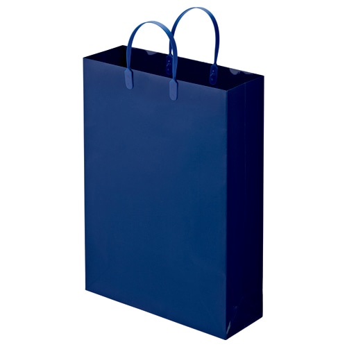 TANOSEE ラミネートバッグ 大 ヨコ320×タテ440×マチ幅110mm 紺 10枚/袋（ご注文単位1袋）【直送品】