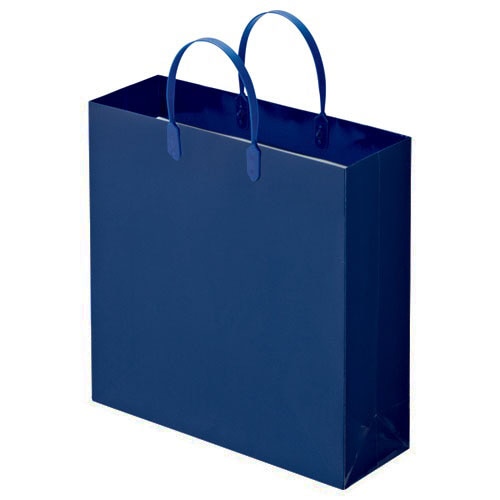 TANOSEE ラミネートバッグ 中 ヨコ320×タテ320×マチ幅110mm 紺 10枚/袋(ご注文単位1袋)【直送品】