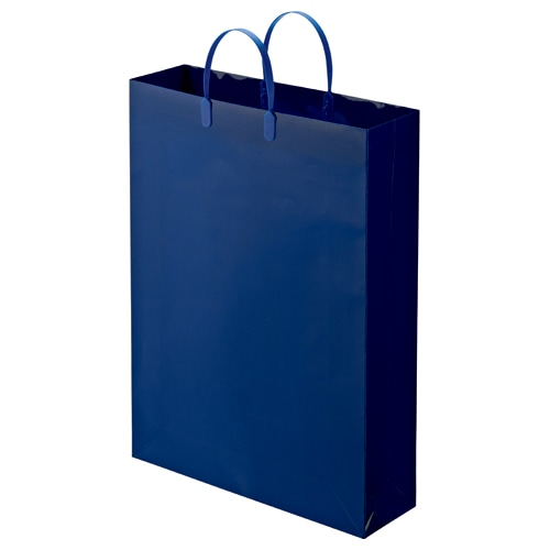 TANOSEE ラミネートバッグ 特大 ヨコ380×タテ510×マチ幅110mm 紺 10枚/袋(ご注文単位1袋)【直送品】