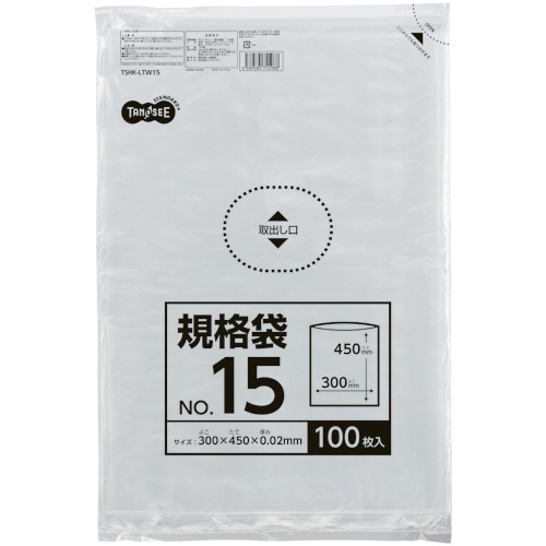 TANOSEE 規格袋 15号 0.02×300×450mm 100枚/袋（ご注文単位1袋）【直送品】
