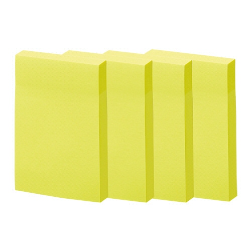 TANOSEE 強粘着ふせん 75×50mm ビビッドカラー･イエロー 10冊/袋（ご注文単位1袋）【直送品】