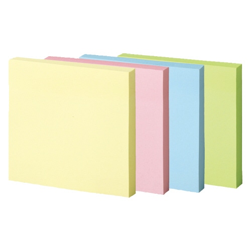TANOSEE 強粘着ふせん 75×75mm パステルカラー・4色 30冊/箱(ご注文単位1箱)【直送品】