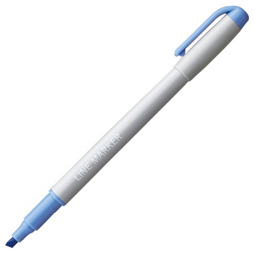 TANOSEE 蛍光マーカー シングルタイプ(キャップ式) ダークブルー 10本/セット（ご注文単位1セット）【直送品】