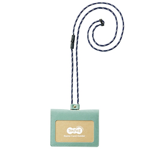 TANOSEE 合皮製ネームカードホルダー 2つ折りタイプ ブルー 1個（ご注文単位1個）【直送品】