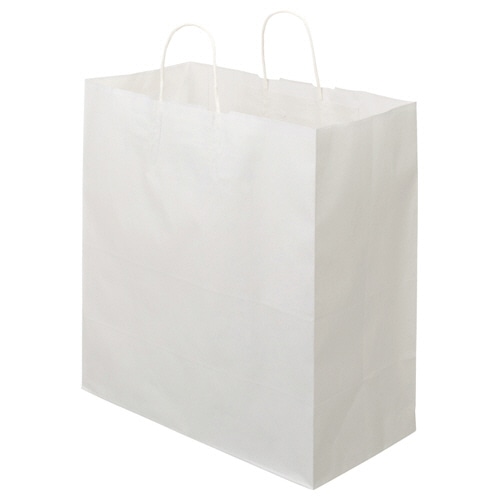 TANOSEE 紙手提袋 丸紐 マチ広・特大 ヨコ430×タテ440×マチ幅210mm 白無地 50枚 6袋/箱(ご注文単位1箱)【直送品】