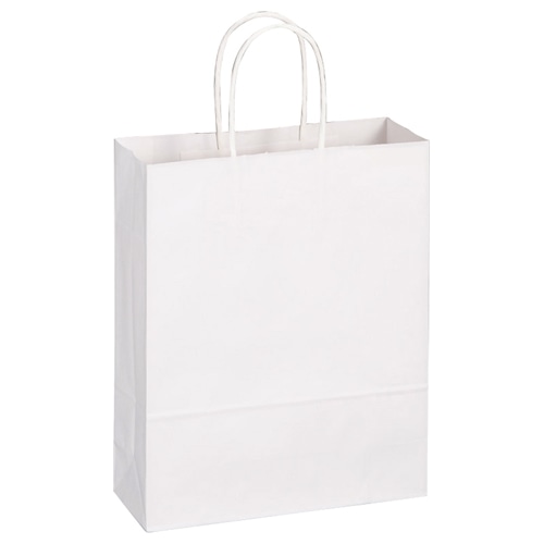 TANOSEE 紙手提袋 丸紐 小 ヨコ260×タテ320×マチ幅100mm 白無地 50枚 6袋/箱(ご注文単位1箱)【直送品】