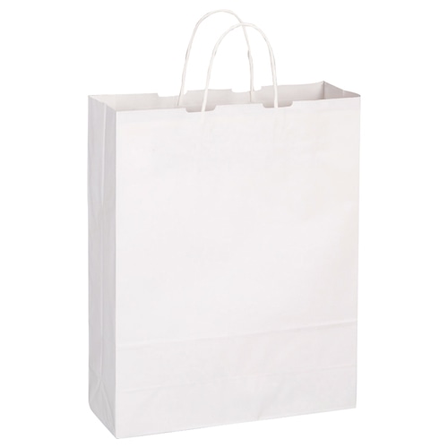 TANOSEE 紙手提袋 丸紐 大 ヨコ320×タテ400×マチ幅115mm 白無地 50枚 6袋/箱(ご注文単位1箱)【直送品】