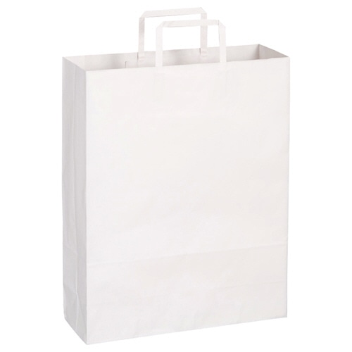 TANOSEE 紙手提袋 平紐 大 ヨコ320×タテ400×マチ幅115mm 白無地 50枚/袋(ご注文単位1袋)【直送品】