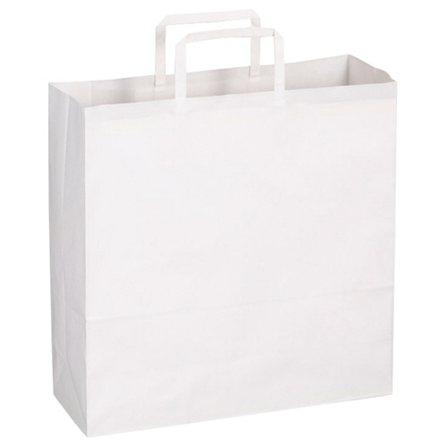 TANOSEE 紙手提袋 平紐 中 ヨコ320×タテ320×マチ幅115mm 白無地 50枚 6袋/箱(ご注文単位1箱)【直送品】