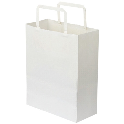 TANOSEE 紙手提袋 平紐 特小 ヨコ200×タテ245×マチ幅90mm 白無地 50枚 6袋/箱(ご注文単位1箱)【直送品】
