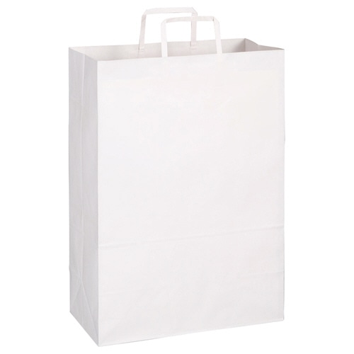 TANOSEE 紙手提袋 平紐 特大 ヨコ340×タテ480×マチ幅170mm 白無地 50枚/袋(ご注文単位1袋)【直送品】