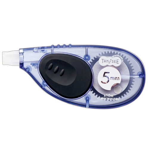 TANOSEE 修正テープ ヨコ引き(使い切り) 5mm幅×10m ブルー 10個/セット(ご注文単位1セット)【直送品】