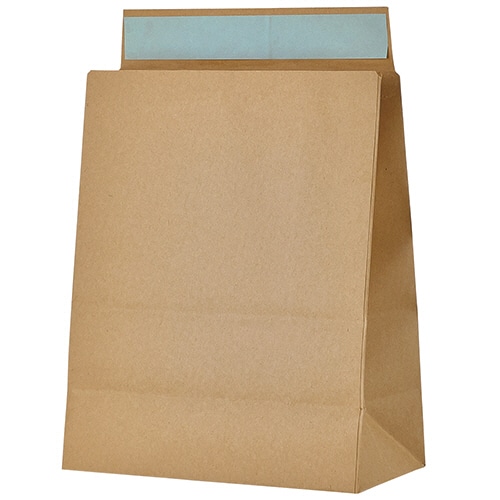 TANOSEE 宅配袋 マチ広 小 茶 封かんテープ付 100枚/袋(ご注文単位1袋)【直送品】